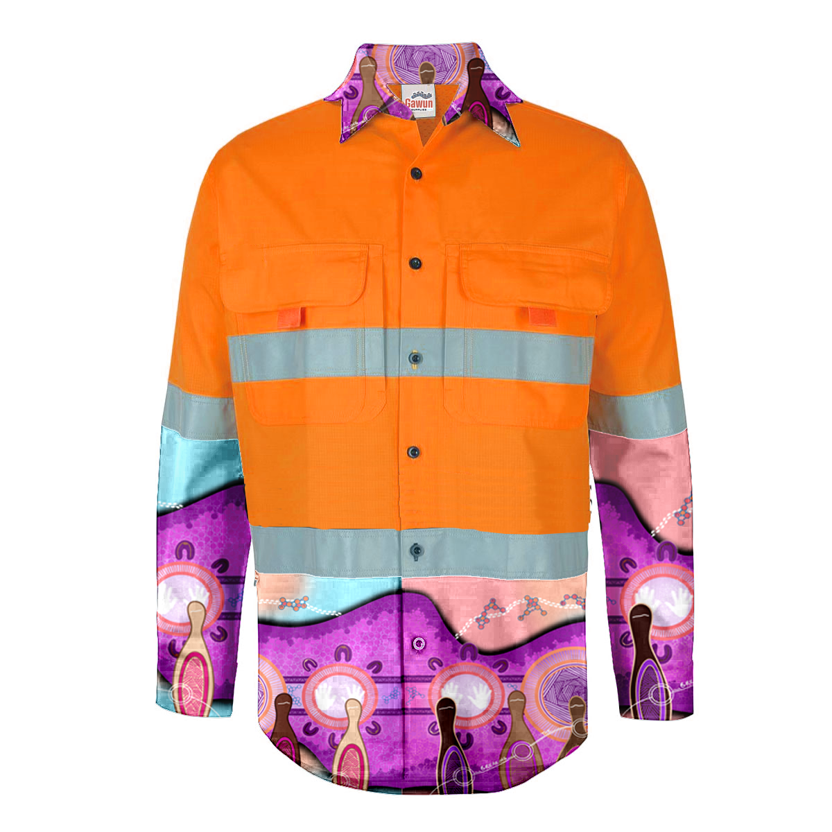 Pre-Order for 2026: Men's Gani Yirra x Challenge DV Orange HiVis Workshirt