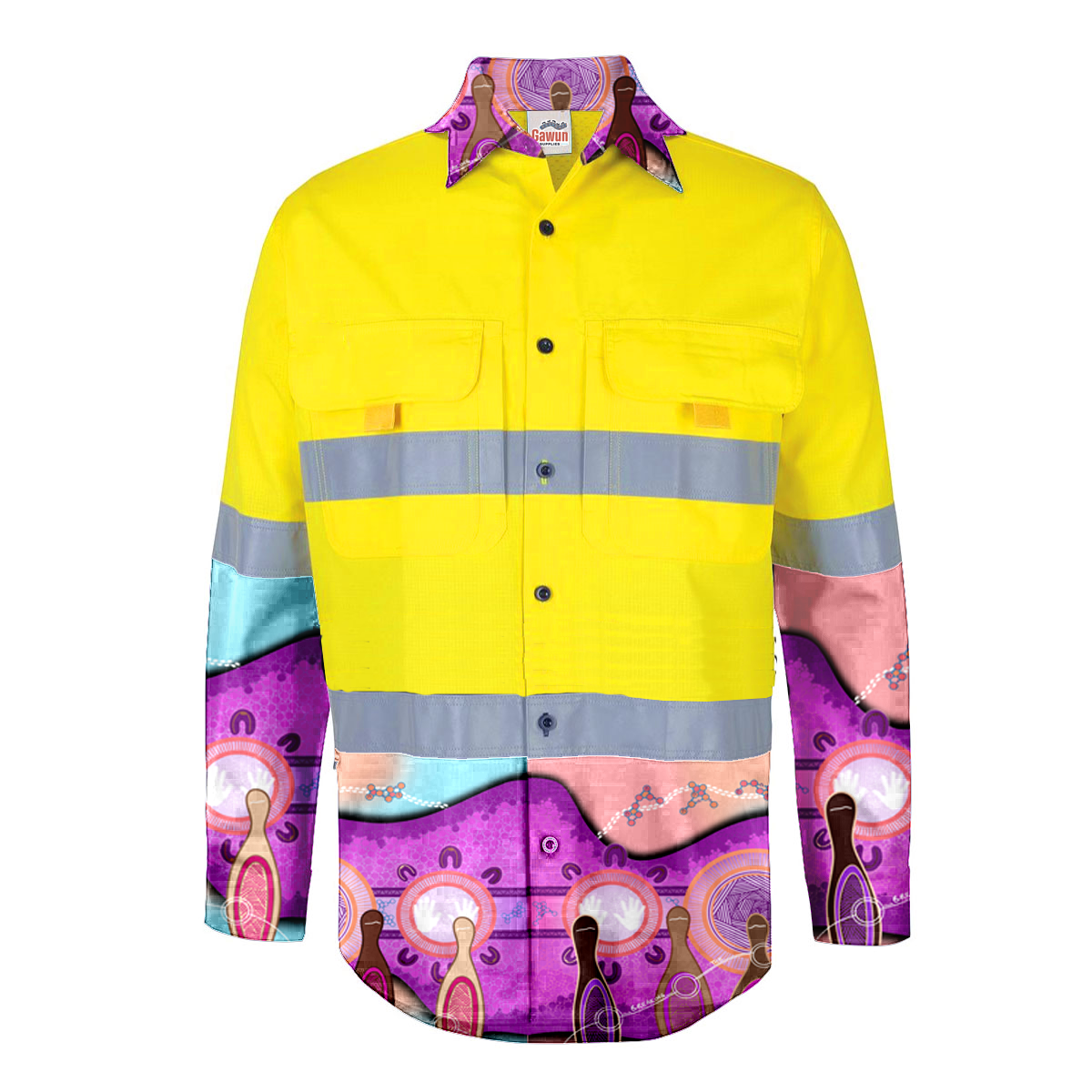 Pre-Order for 2026: Men's Gani Yirra x Challenge DV Yellow HiVis Workshirt